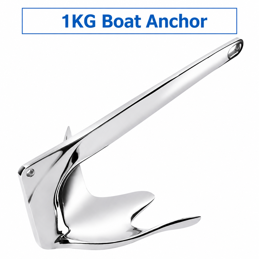 Bruce Style Anchor with Mirror Polished Finish for Boat and Yacht Mooring in Various Marine Environments (2.5kg)
