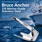 Bruce Style Anchor with Mirror Polished Finish for Boat and Yacht Mooring in Various Marine Environments (2kg)
