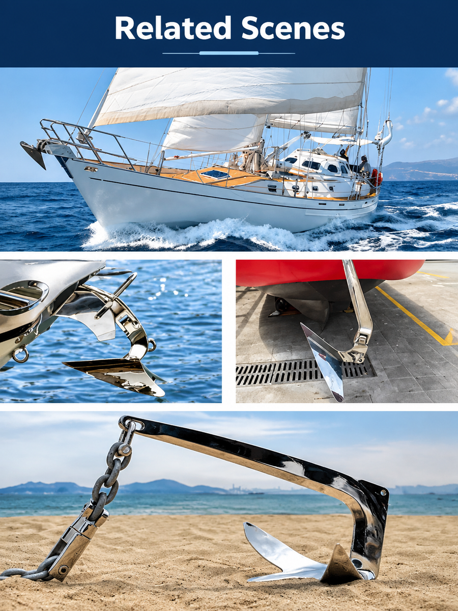 Bruce Style Anchor with Mirror Polished Finish for Boat and Yacht Mooring in Various Marine Environments (2kg)