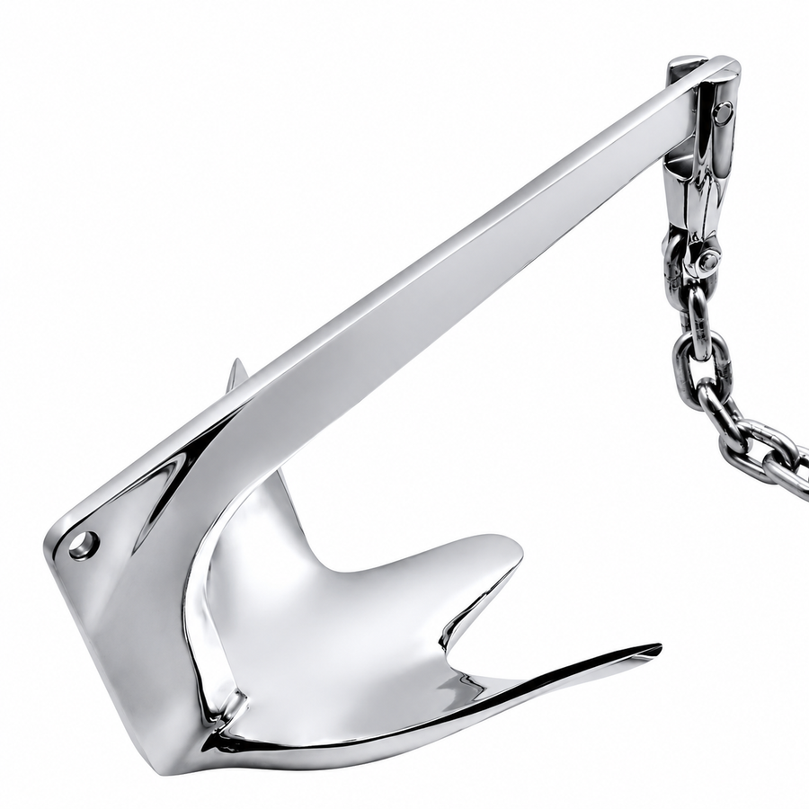 Bruce Style Anchor with Mirror Polished Finish for Boat and Yacht Mooring in Various Marine Environments (2kg)