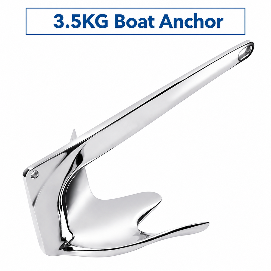 Bruce Style Anchor with Mirror Polished Finish for Boat and Yacht Mooring in Various Marine Environments (2kg)