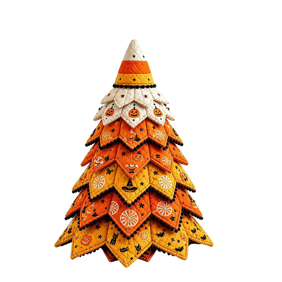 Spooky DIY Felt Halloween Tree Kit – Create a Whimsical Holiday Centerpiece with Pre-Cut Fabric, Plush Fill, and Adorable Ghostly Charms for Mantel, Desk, or Shelf Décor. (Large Pumpkin)