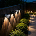 Solar Powered Smart Wall Light with Auto Dusk-to-Dawn Sensor, IP65 Waterproof Fence & Garden Accent Lighting, Available in 3000K Warm White or 6000K Cool White, Ideal for Patio, Pathway, and Courtyard Ambient Glow (16PCS, Black Housing‑Cool White Light)