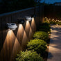 Solar Powered Smart Wall Light with Auto Dusk-to-Dawn Sensor, IP65 Waterproof Fence & Garden Accent Lighting, Available in 3000K Warm White or 6000K Cool White, Ideal for Patio, Pathway, and Courtyard Ambient Glow (16PCS, Black Housing‑Cool White Light)