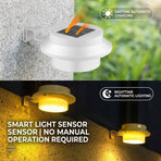Solar Powered Smart Wall Light with Auto Dusk-to-Dawn Sensor, IP65 Waterproof Fence & Garden Accent Lighting, Available in 3000K Warm White or 6000K Cool White, Ideal for Patio, Pathway, and Courtyard Ambient Glow (16PCS, Black Housing‑Cool White Light)