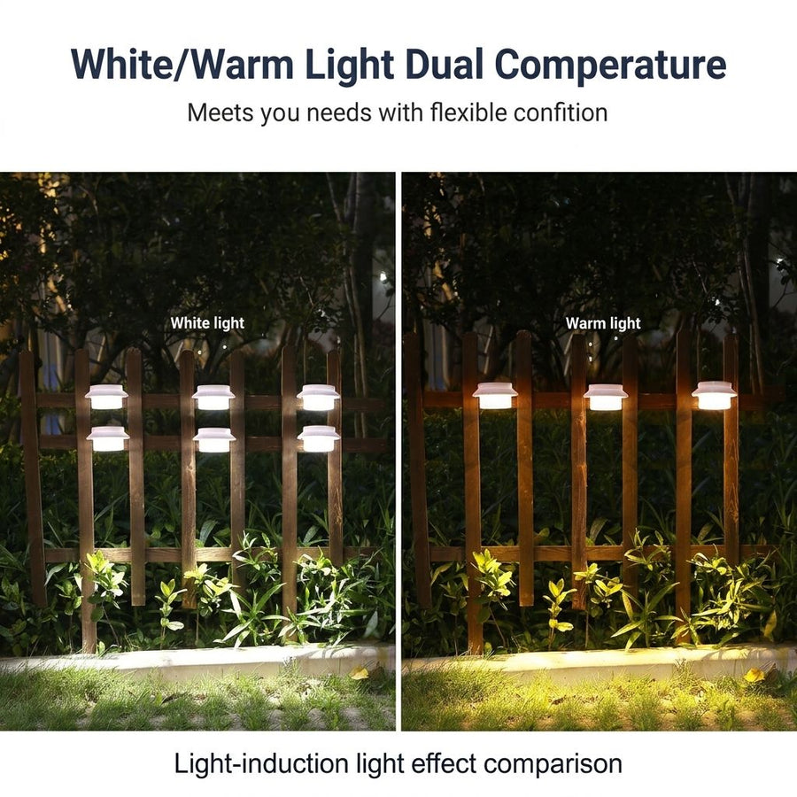 Solar Powered Smart Wall Light with Auto Dusk-to-Dawn Sensor, IP65 Waterproof Fence & Garden Accent Lighting, Available in 3000K Warm White or 6000K Cool White, Ideal for Patio, Pathway, and Courtyard Ambient Glow (16PCS, Black Housing‑Cool White Light)