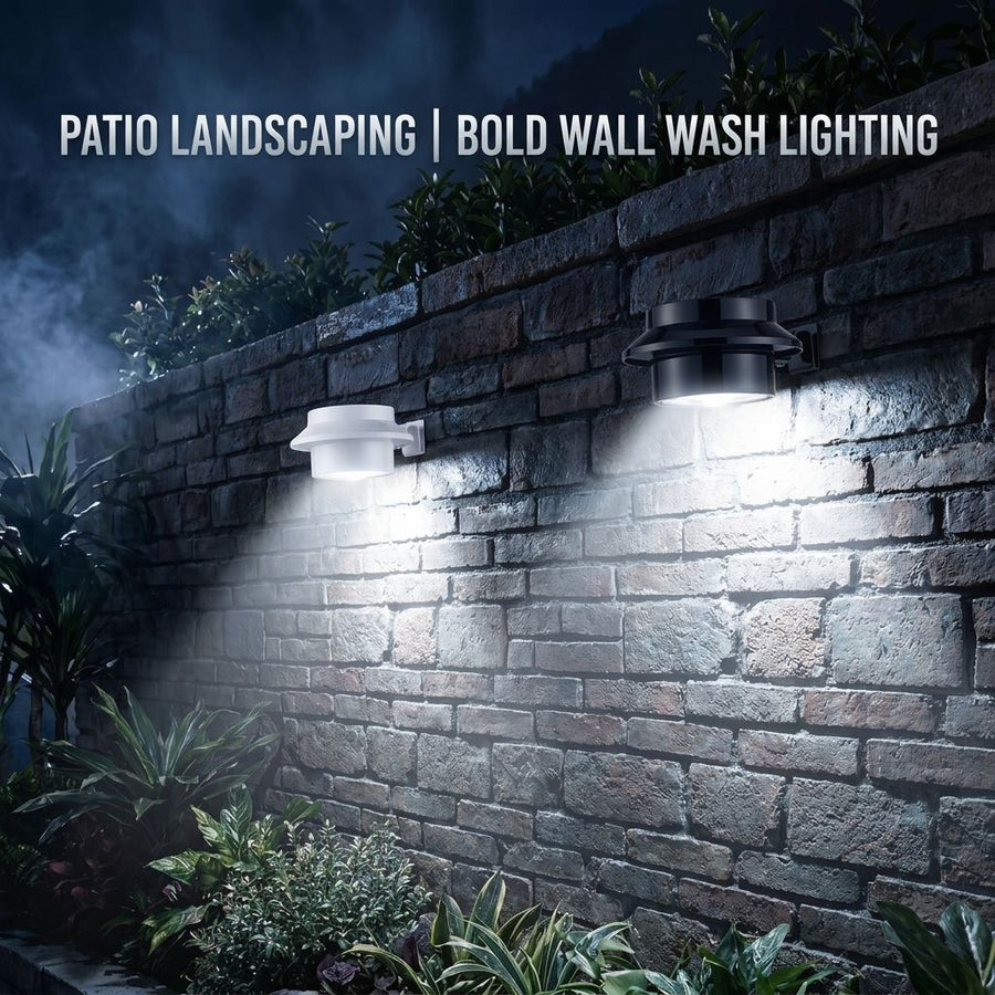 Solar Powered Smart Wall Light with Auto Dusk-to-Dawn Sensor, IP65 Waterproof Fence & Garden Accent Lighting, Available in 3000K Warm White or 6000K Cool White, Ideal for Patio, Pathway, and Courtyard Ambient Glow (16PCS, Black Housing‑Cool White Light)