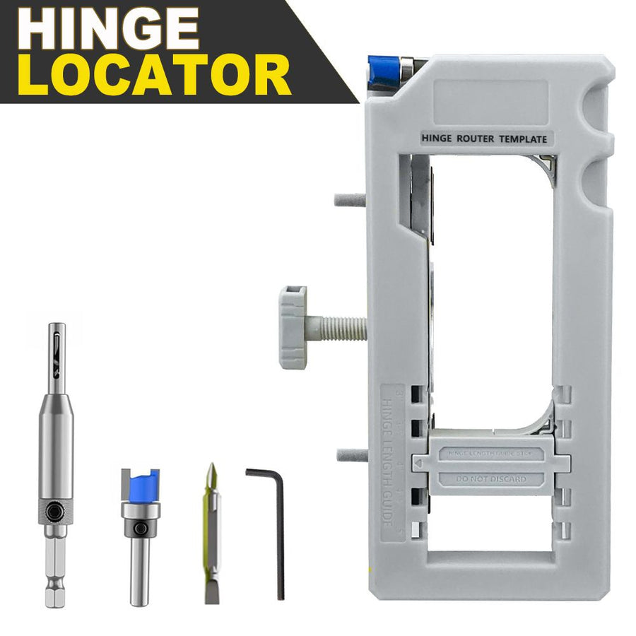 Hinge Mortise Template Jig for Wooden Doors with Adjustable Router Guide and Drill Bit Set for Precise Door Hardware Installation (Green)