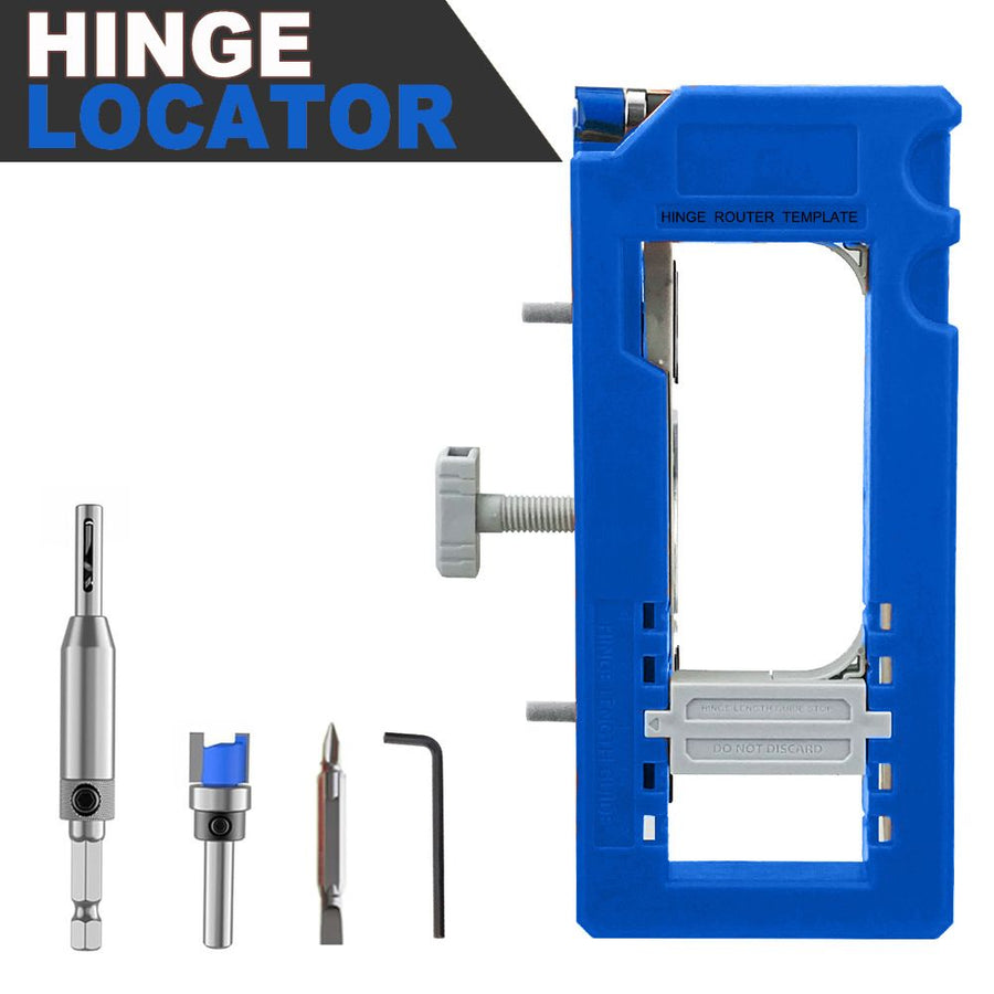 Hinge Mortise Template Jig for Wooden Doors with Adjustable Router Guide and Drill Bit Set for Precise Door Hardware Installation (Green)
