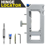Hinge Mortise Template Jig for Wooden Doors with Adjustable Router Guide and Drill Bit Set for Precise Door Hardware Installation (Grey)