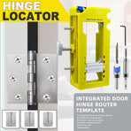 Hinge Mortise Template Jig for Wooden Doors with Adjustable Router Guide and Drill Bit Set for Precise Door Hardware Installation (Grey)