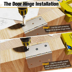 Hinge Mortise Template Jig for Wooden Doors with Adjustable Router Guide and Drill Bit Set for Precise Door Hardware Installation (Grey)