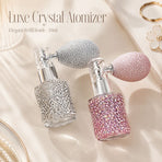 Rhinestone Airbag Perfume Atomizer Refillable Glass Spray Bottle Portable Travel Cosmetic Sample Container for Fragrance Dispensing (Silver)