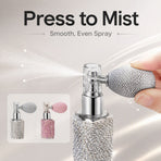 Rhinestone Airbag Perfume Atomizer Refillable Glass Spray Bottle Portable Travel Cosmetic Sample Container for Fragrance Dispensing (Silver)