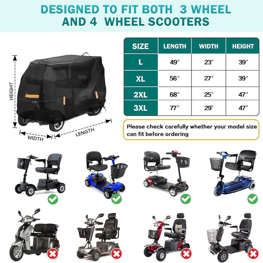 Keep Your Mobility Scooter Shielded from Rain, Sun, and Dirt with This Heavy-Duty, UV-Resistant Oxford Storage Cover — Perfect for Most 3- and 4-Wheel Scooters Parked Outdoors Year-Round (L)