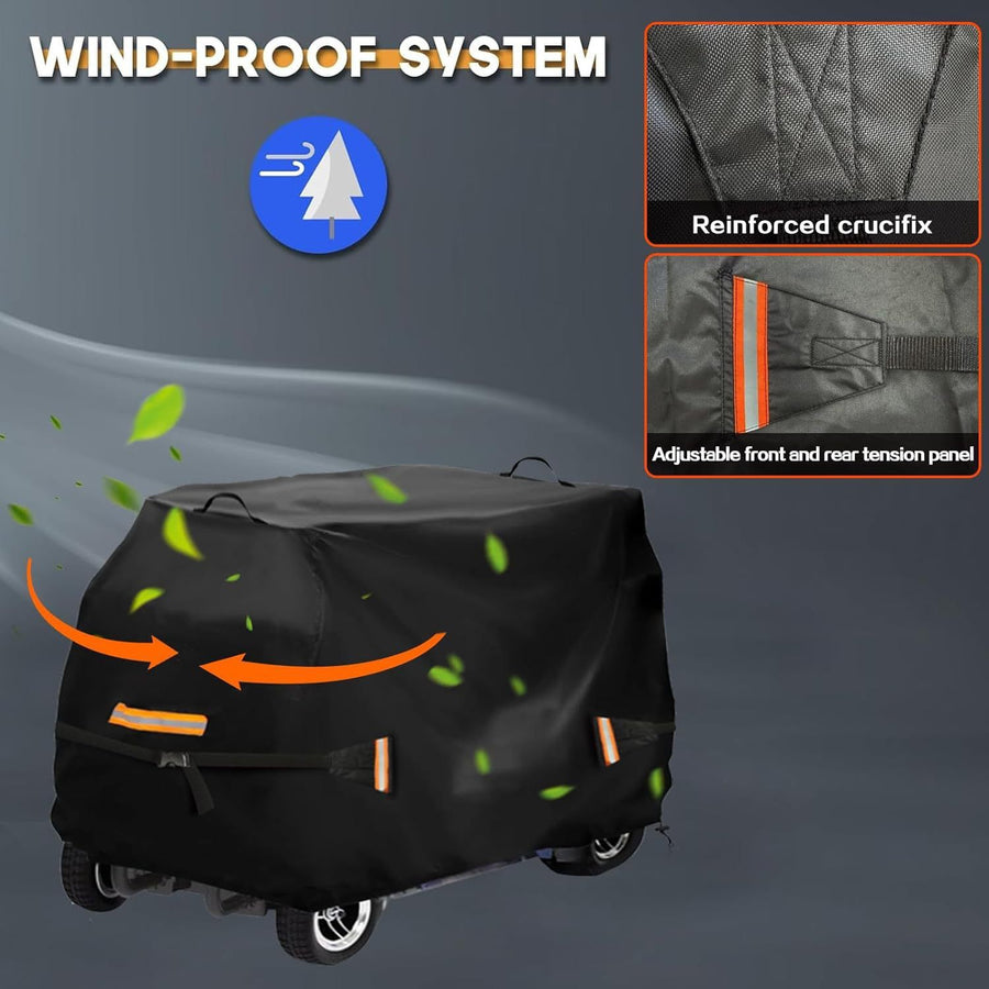 Keep Your Mobility Scooter Shielded from Rain, Sun, and Dirt with This Heavy-Duty, UV-Resistant Oxford Storage Cover — Perfect for Most 3- and 4-Wheel Scooters Parked Outdoors Year-Round (L)