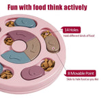 Interactive Dog Puzzle Feeder Toy, Slow Feeder with Sliding Lids for Mental Stimulation, Fun Treat Hide & Seek Game for Boredom Relief and Healthy Eating (Blush)