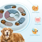 Interactive Dog Puzzle Feeder Toy, Slow Feeder with Sliding Lids for Mental Stimulation, Fun Treat Hide & Seek Game for Boredom Relief and Healthy Eating (Blush)