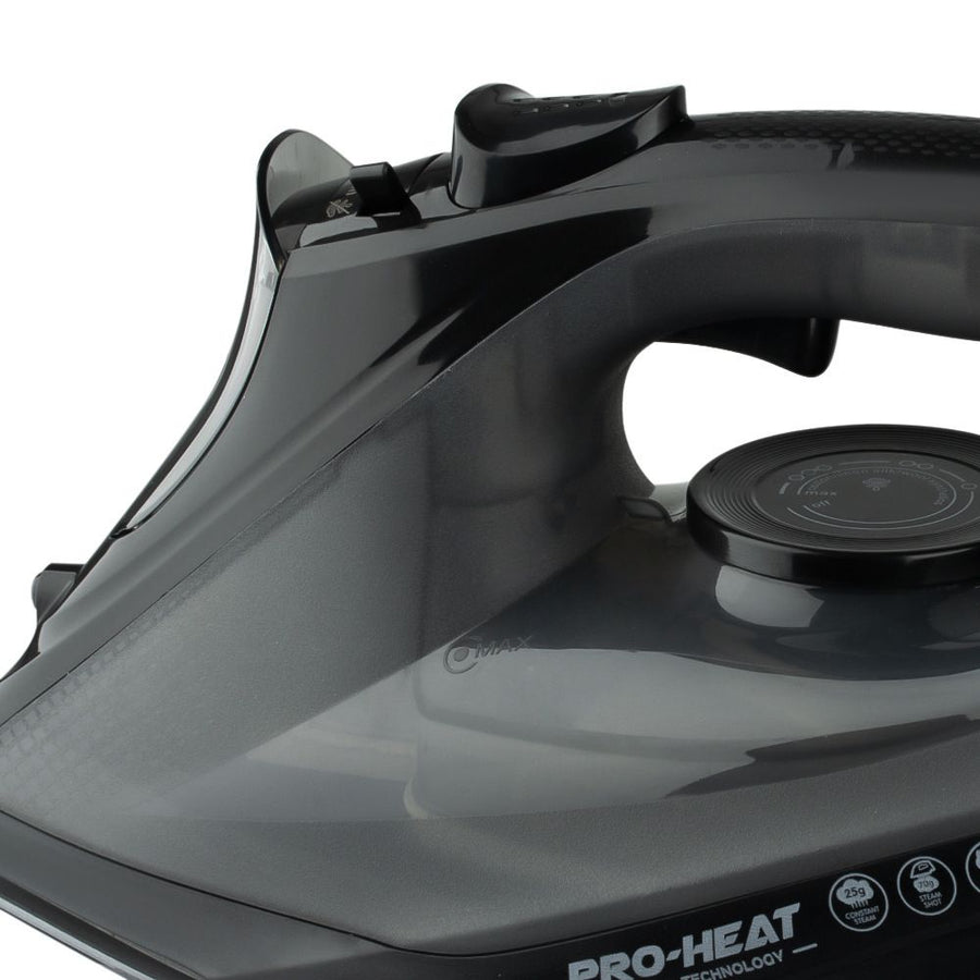 2200W Handheld Electric Steam Iron with Ceramic Soleplate, Continuous Steam and Vertical Ironing for Home Clothes Wrinkles (Black)