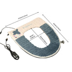 USB-Powered Heated Toilet Seat Cover with Soft Plush Surface, Adjustable Temperature & Timer, Washable and Easy-Install Design for Cozy Bathroom Use (RoyalBlue)