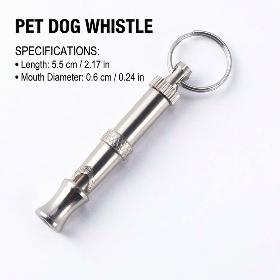 Adjustable Ultrasonic Dog Whistle for Training – Precision-Tuned Metal Whistle with Pitch Adjustment, Portable Lanyard Clip, and Clear High-Frequency Sound for Recall, Obedience Commands, and Behavioral Cue Training (Silver)