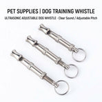 Adjustable Ultrasonic Dog Whistle for Training – Precision-Tuned Metal Whistle with Pitch Adjustment, Portable Lanyard Clip, and Clear High-Frequency Sound for Recall, Obedience Commands, and Behavioral Cue Training (Silver)