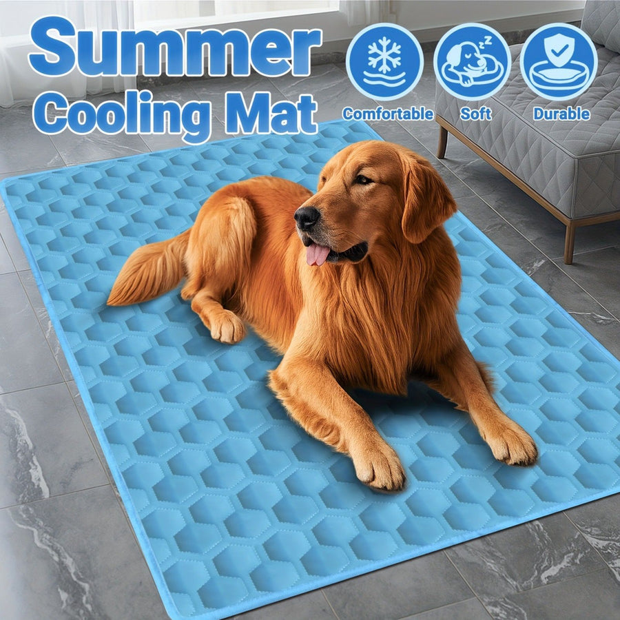 Summer Cooling Mat for Pets – Ultra-Soft, Breathable, and Durable Hexagon-Textured Surface for Instant Comfort – Ideal for Cats, Dogs, and Small Animals – Available in 5 Sizes for Year-Round Cooling Relief (M)