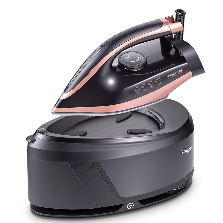 Professional Steam Station Iron with Ceramic Soleplate and Large Water Tank for Fast Wrinkle Removal on All Fabrics at Home (White)