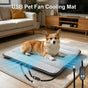 USB-Powered Pet Cooling Mat with Upgraded Fan Ventilation, Anti-Bite Cord, Breathable Mesh Surface for Dogs and Cats, Perfect for Floor, Sofa, or Car Seat Summer Comfort (Grey)