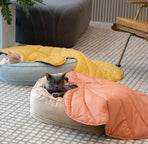 Ginkgo Leaf Shaped Pet Mat – Thickened Multi-Use Plush Blanket & Cushion for Cats and Dogs, All-Season Floor Bed, Crate Pad and Cozy Throw (Pink)