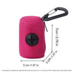 Portable Poop Bag Holder Dispenser for Dog Walking – Mesh Roll Bag Storage Case with Carabiner Clip, Easy One-Hand Pull for Outdoor Pet Waste Cleanup (Navy)