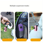 Portable Poop Bag Holder Dispenser for Dog Walking – Mesh Roll Bag Storage Case with Carabiner Clip, Easy One-Hand Pull for Outdoor Pet Waste Cleanup (Navy)