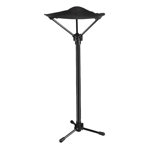 Adjustable Portable Folding Stool with Aluminum Alloy Telescopic Legs for Outdoor Camping, Fishing, Hiking, and Beach Lounging – Compact Tripod Seat with Slope Mode, Carry Bag Included (Black)