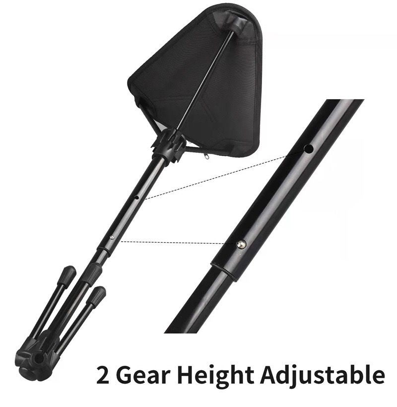 Adjustable Portable Folding Stool with Aluminum Alloy Telescopic Legs for Outdoor Camping, Fishing, Hiking, and Beach Lounging – Compact Tripod Seat with Slope Mode, Carry Bag Included (Black)