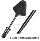 Adjustable Portable Folding Stool with Aluminum Alloy Telescopic Legs for Outdoor Camping, Fishing, Hiking, and Beach Lounging – Compact Tripod Seat with Slope Mode, Carry Bag Included (Black)