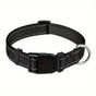 Reflective Dog Collar with Adjustable Nylon Webbing – Safe & Visible Pet Gear for Walks, Outdoor Adventures, and Nighttime Visibility (S, Black)