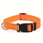 Reflective Dog Collar with Adjustable Nylon Webbing – Safe & Visible Pet Gear for Walks, Outdoor Adventures, and Nighttime Visibility (S, Green)