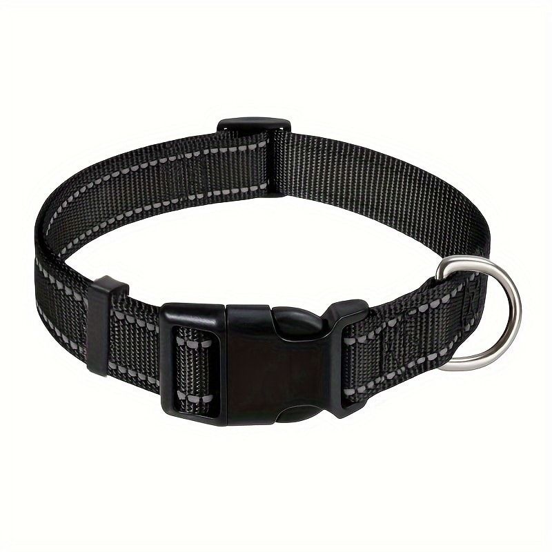 Reflective Dog Collar with Adjustable Nylon Webbing – Safe & Visible Pet Gear for Walks, Outdoor Adventures, and Nighttime Visibility (XS, Orange)