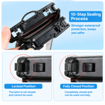 Waterproof Phone Pouch IPX8 Floating Dry Bag with Lanyard, Universal Touchscreen Case for Beach, Swimming, Boating, Hiking, Rainy Commute and Outdoor Work (Black)