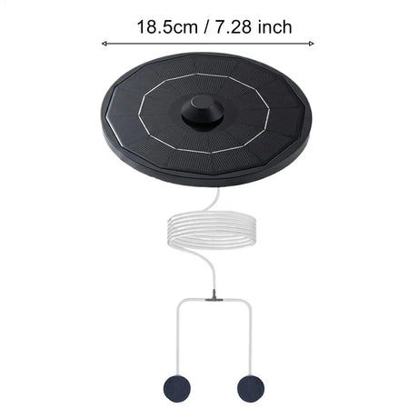 Solar-Powered Aquarium Air Pump with 2000mAh Backup Battery, Dual Outlets for Fish Tank, Pond & Landscape, Solar Powered