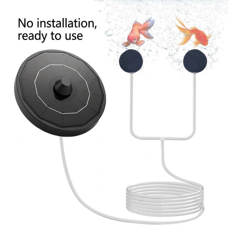 Solar-Powered Aquarium Air Pump with 2000mAh Backup Battery, Dual Outlets for Fish Tank, Pond & Landscape, image 5