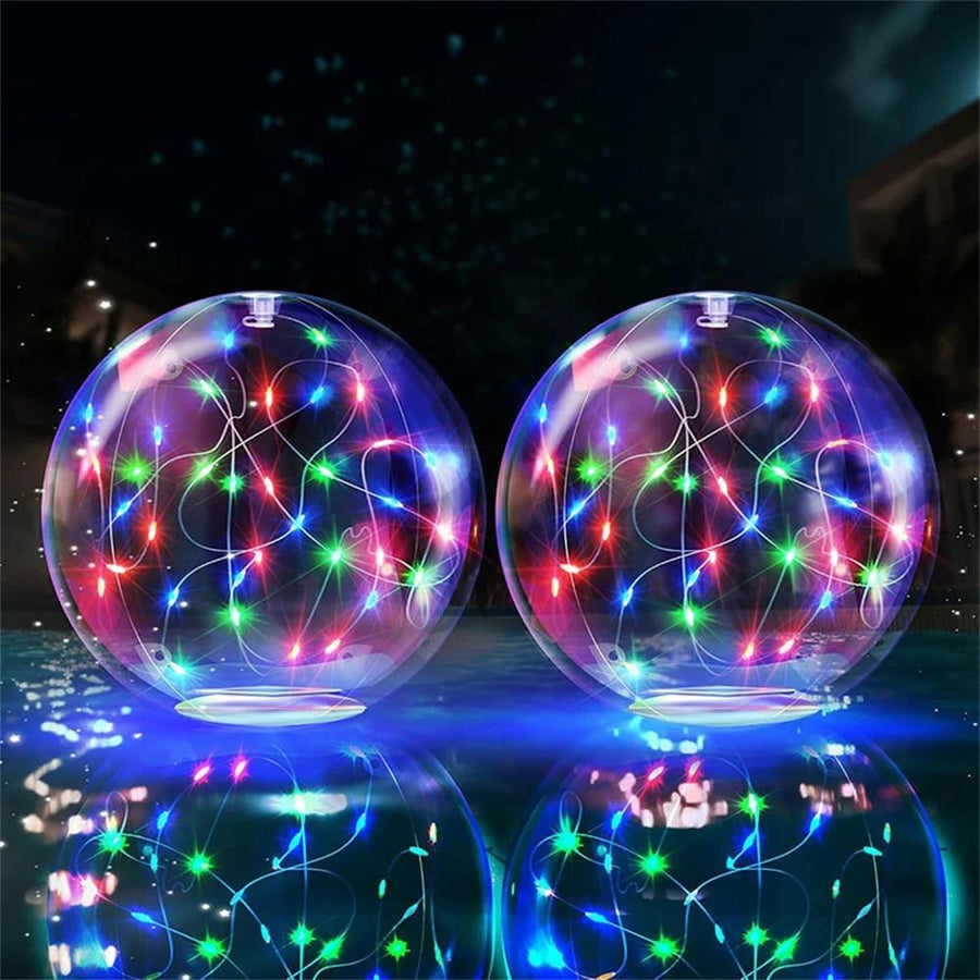 Solar-Powered Inflatable Floating Globe Lights – 2-Pack with Remote, Waterproof LED Sphere Decor for Pool, Garden, Patio & Yard, Auto On/Off, Weatherproof Ambient Lighting for Evening Parties and Outdoor Relaxation (2PCS（Warm Light）)