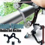 Angle Grinder Belt Sander Attachment Metal Bracket with Three Roller Support for Pipe Tube 360 Degree Sanding Polishing Woodworking Metalworking (40mm Sanding Belts 10pk (600 Grit))