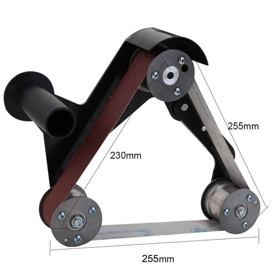 Angle Grinder Belt Sander Attachment Metal Bracket with Three Roller Support for Pipe Tube 360 Degree Sanding Polishing Woodworking Metalworking (40mm Sanding Belts 10pk (600 Grit))