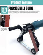Angle Grinder Belt Sander Attachment Metal Bracket with Three Roller Support for Pipe Tube 360 Degree Sanding Polishing Woodworking Metalworking (40mm Sanding Belts 10pk (600 Grit))