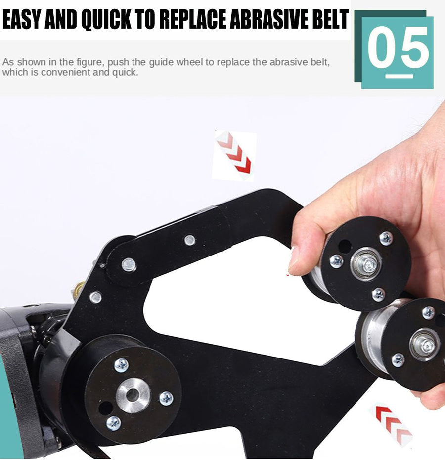 Angle Grinder Belt Sander Attachment Metal Bracket with Three Roller Support for Pipe Tube 360 Degree Sanding Polishing Woodworking Metalworking (40mm Sanding Belts 10pk (600 Grit))