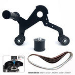Angle Grinder Belt Sander Attachment Metal Bracket with Three Roller Support for Pipe Tube 360 Degree Sanding Polishing Woodworking Metalworking (Round Tube Sander (US Thread))