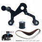 Angle Grinder Belt Sander Attachment Metal Bracket with Three Roller Support for Pipe Tube 360 Degree Sanding Polishing Woodworking Metalworking (Round Tube Sander (US Thread))