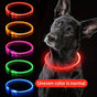 USB Rechargeable LED Glow Pet Collar, Soft Silicone Night Safety Dog & Cat Collar with 6 Colors, 3 Modes, Adjustable Length for Small, Medium, Large Pets, Ideal for Evening Walks and Outdoor Visibility (L, Red)
