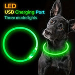 USB Rechargeable LED Glow Pet Collar, Soft Silicone Night Safety Dog & Cat Collar with 6 Colors, 3 Modes, Adjustable Length for Small, Medium, Large Pets, Ideal for Evening Walks and Outdoor Visibility (S, Pink)